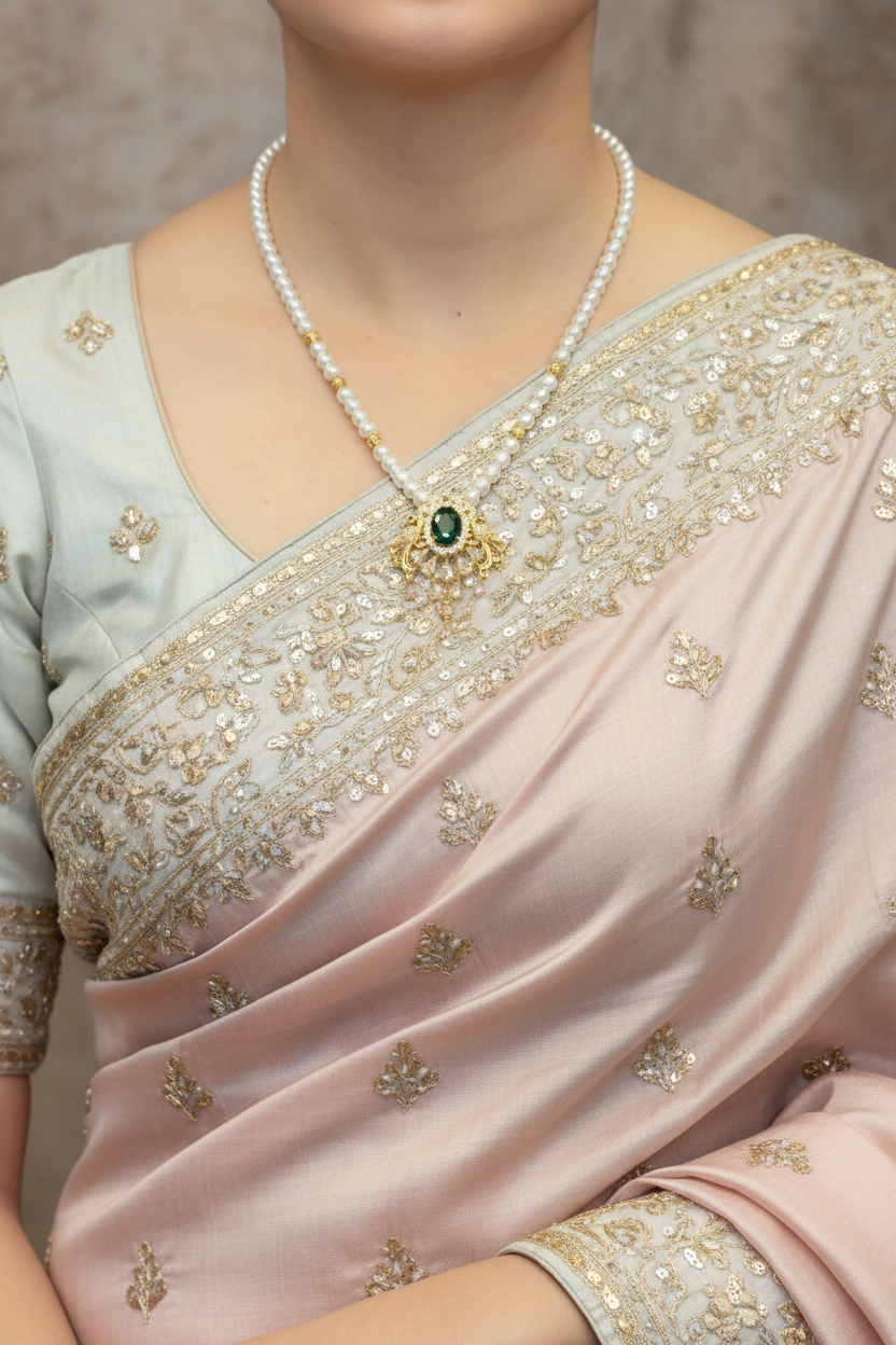 Double Mayur on Stylish Pearl Set