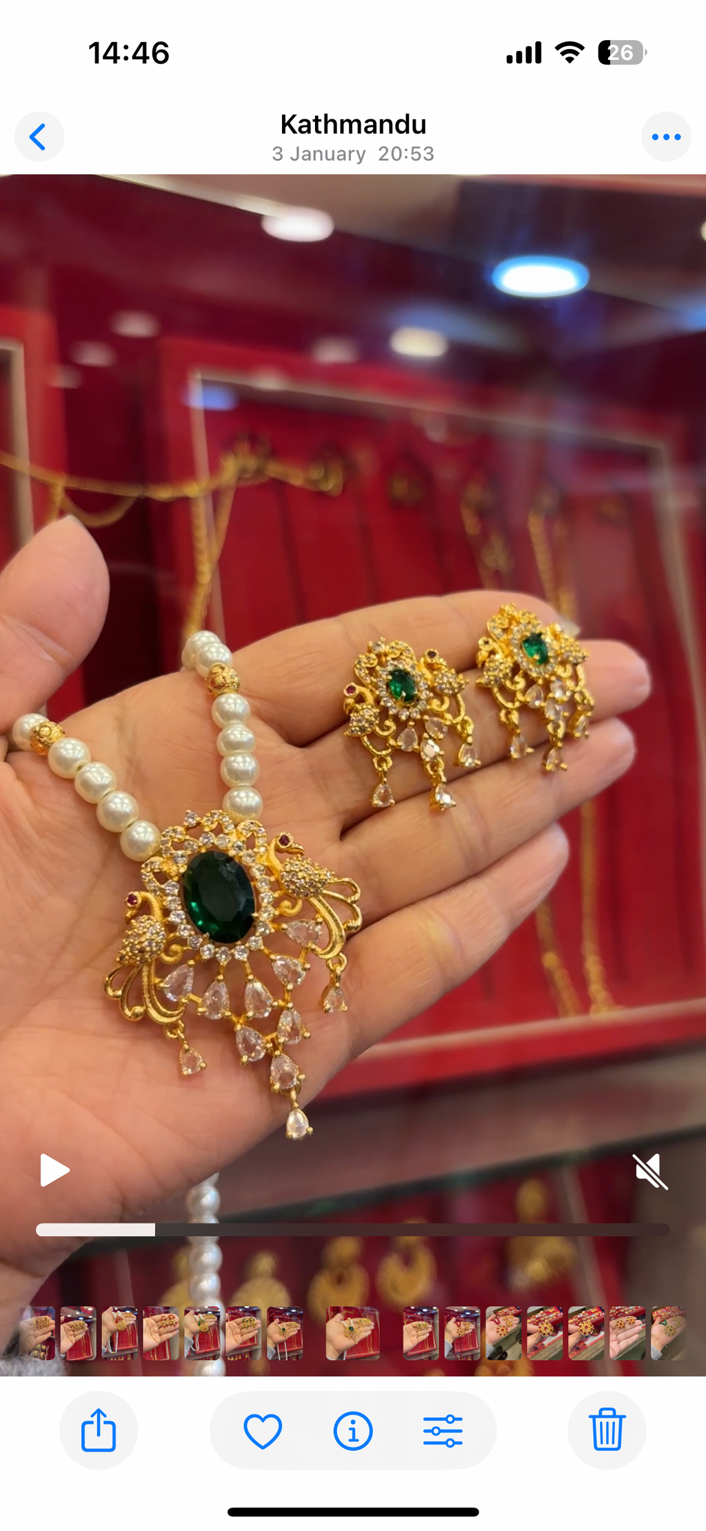 Double Mayur on Stylish Pearl Set