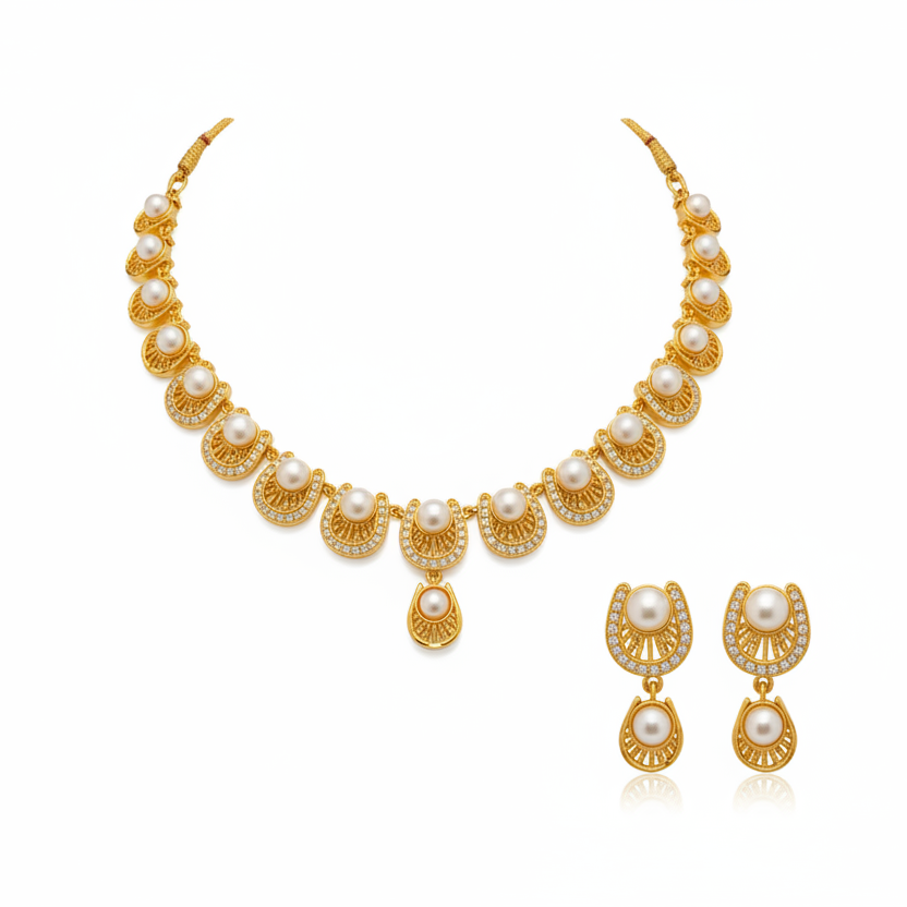 Royal Pearl Grace ( With Earrings )