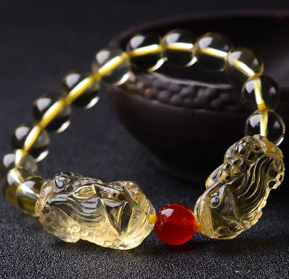 Natural Citrine Double Pixiu Bracelet