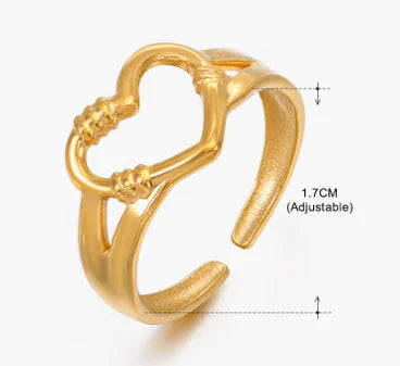 Stainless Steel Heart Ring (Single Item)