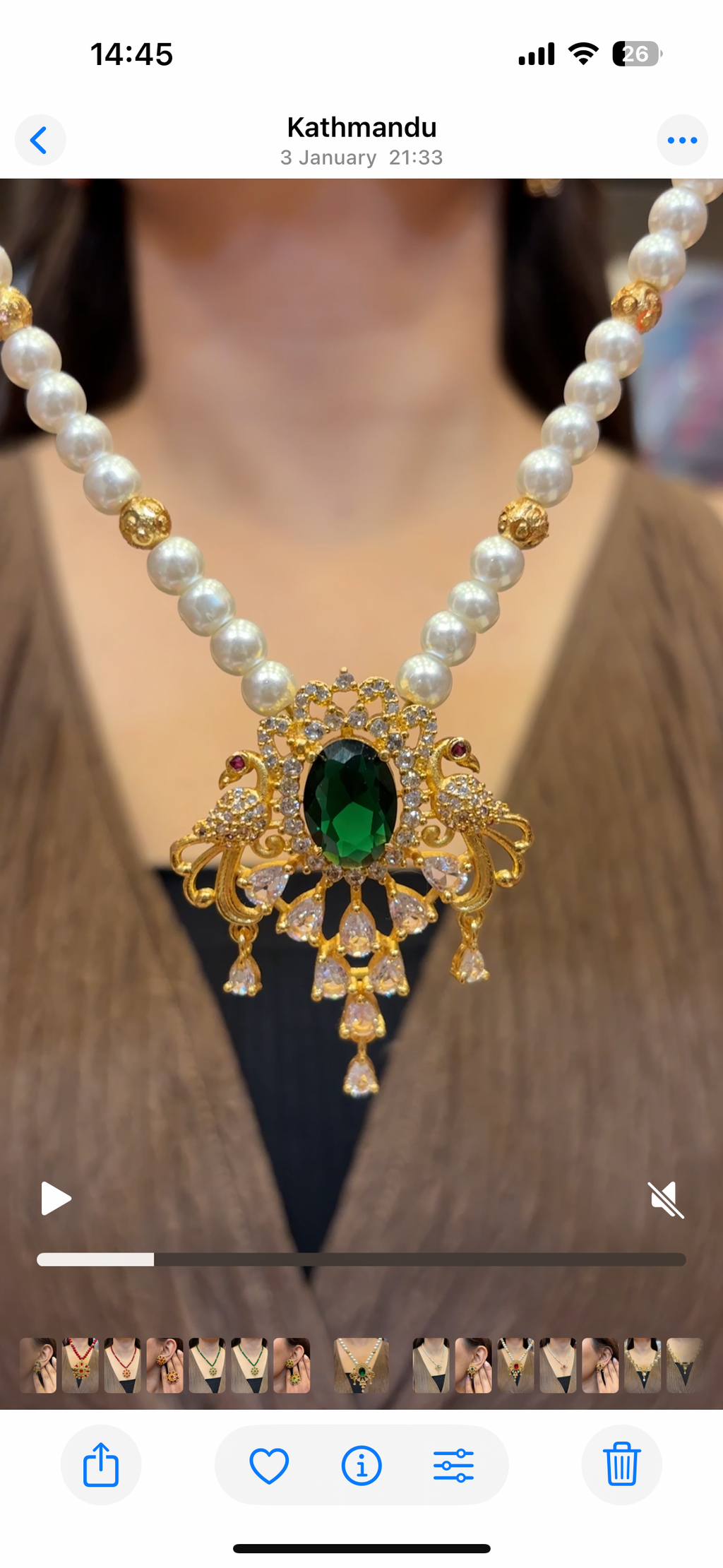 Double Mayur on Stylish Pearl Set