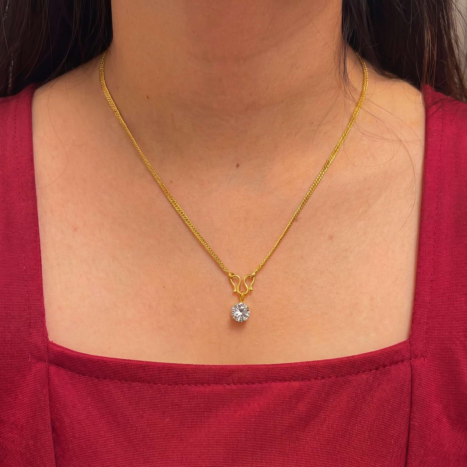 White Stone Combo Set (Pendant & chain + EarTops + Ring) Limited Time Offer