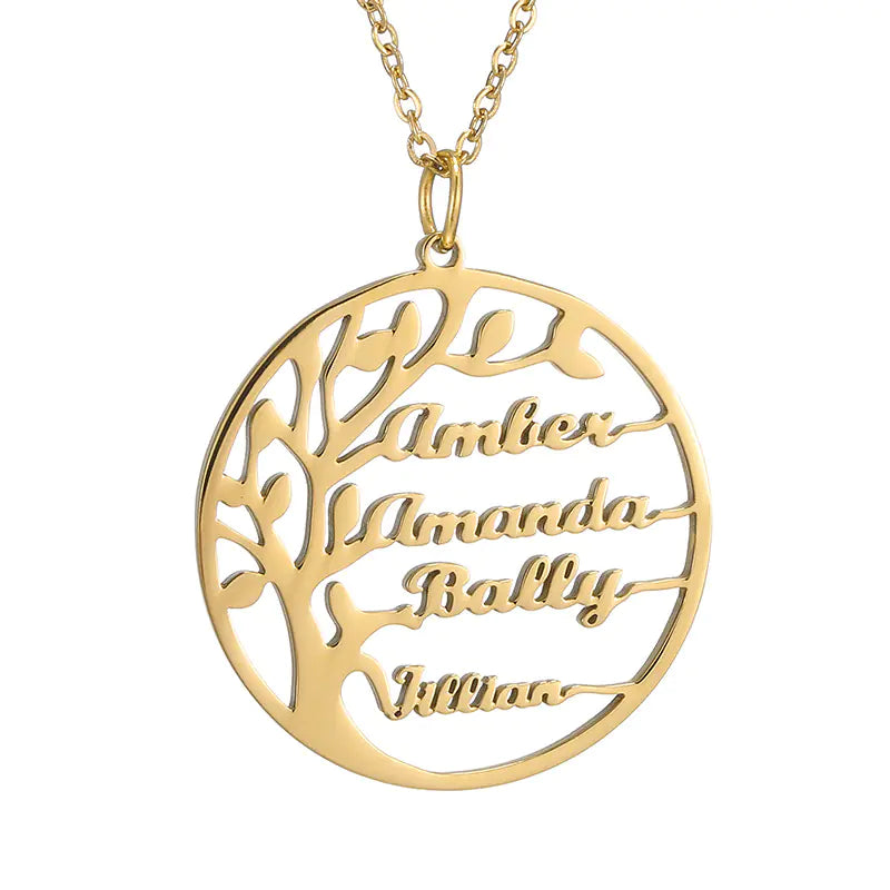 Personalized Name Necklace with Tree of Life Charm