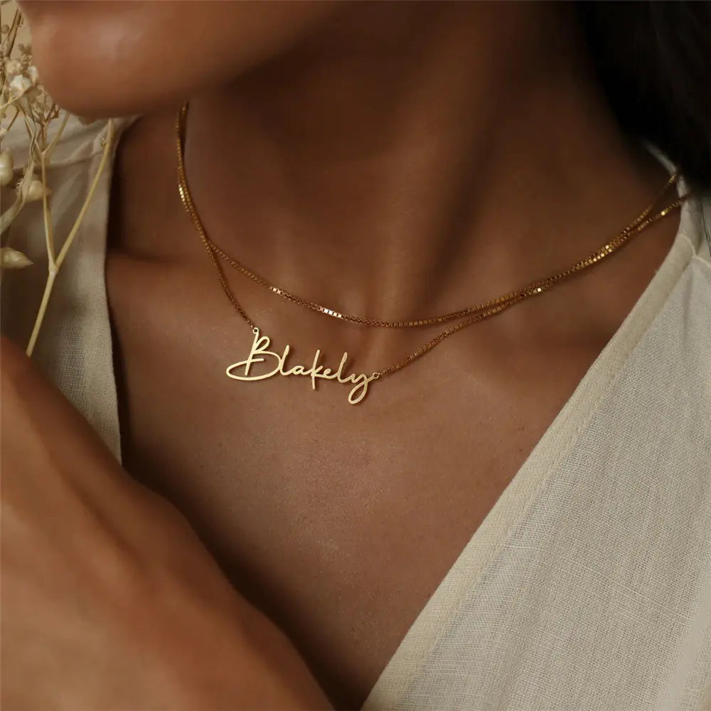 Personalized Stainless Steel Name Necklace with Box