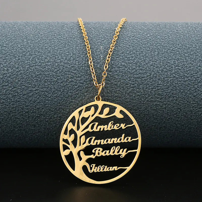 Personalized Name Necklace with Tree of Life Charm
