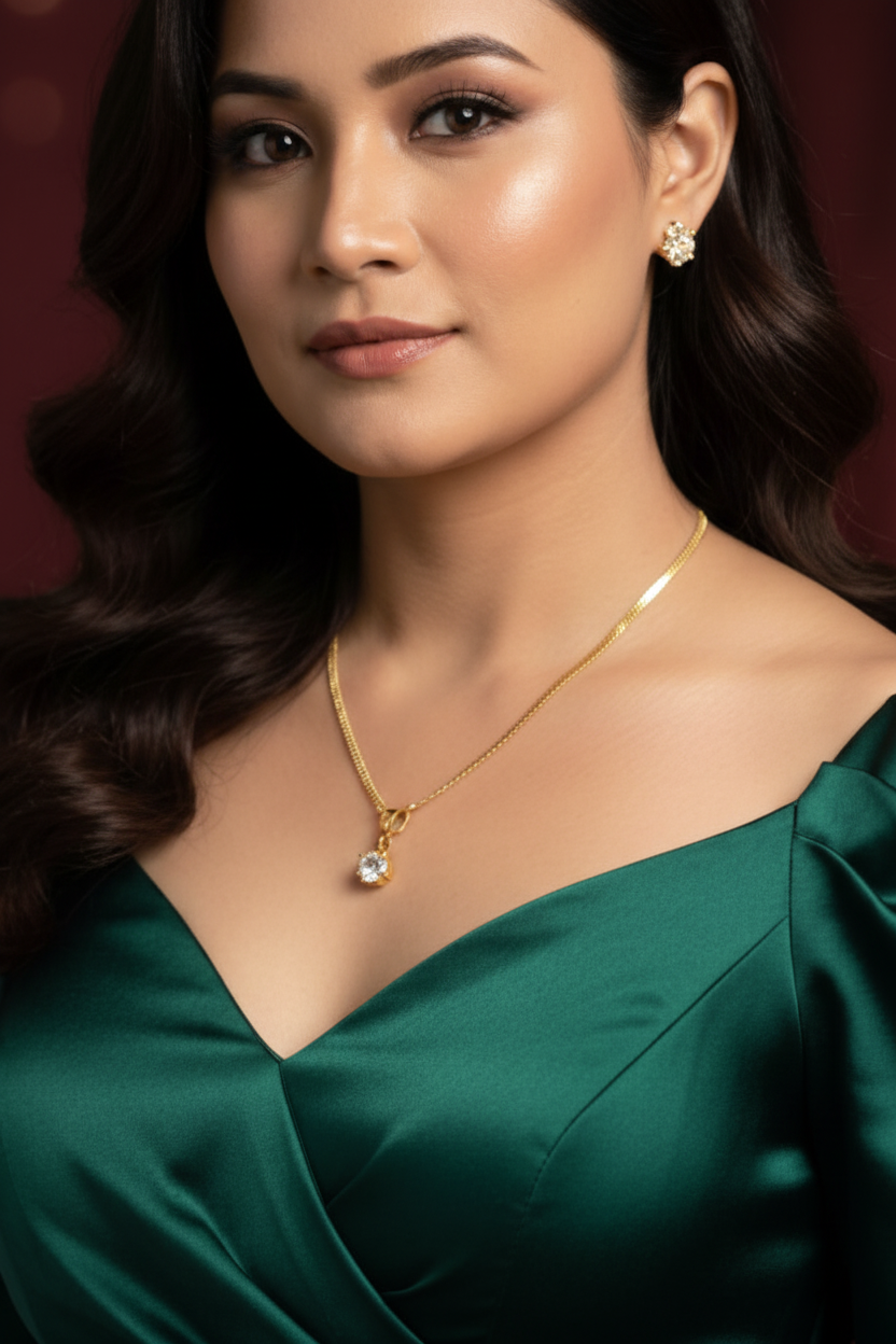 Single Stone Pendant Full set ( Ring, Top and Pendant Set)