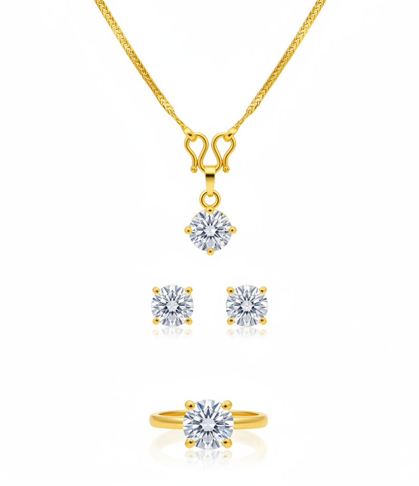 Single Stone Pendant Full set ( Ring, Top and Pendant Set)