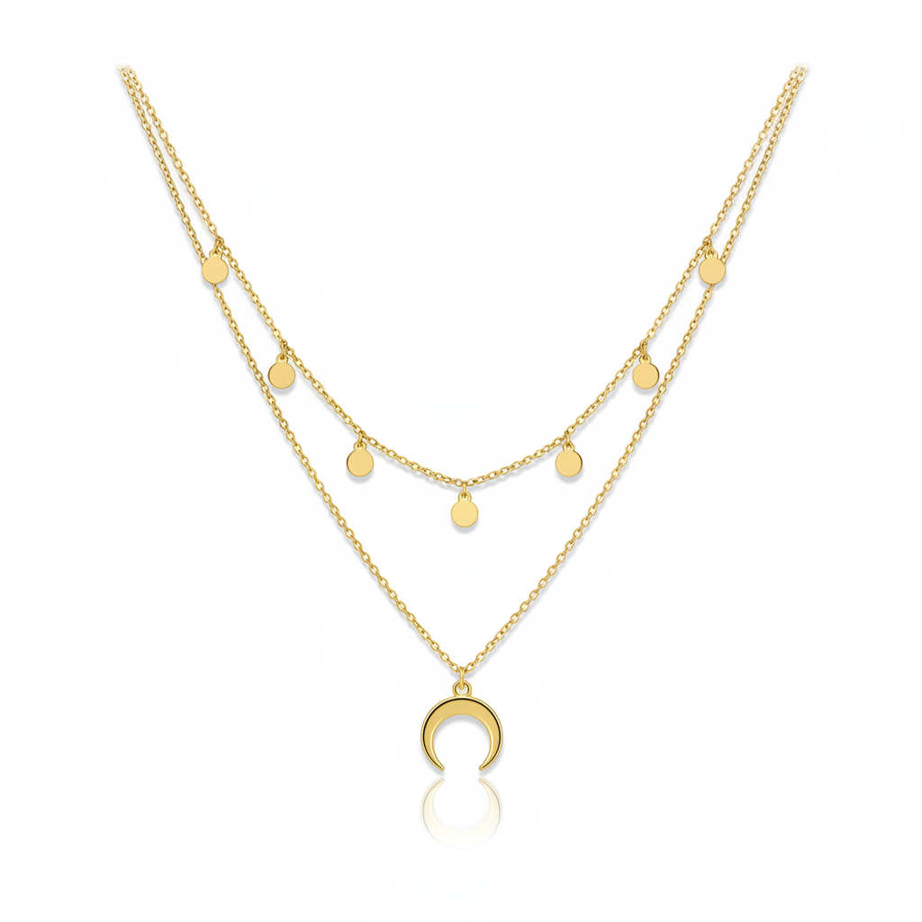 Half Moon Necklace - Double Layer