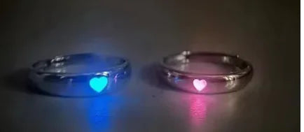 Love Glow Ring Pair with Heart Design (Single Item)