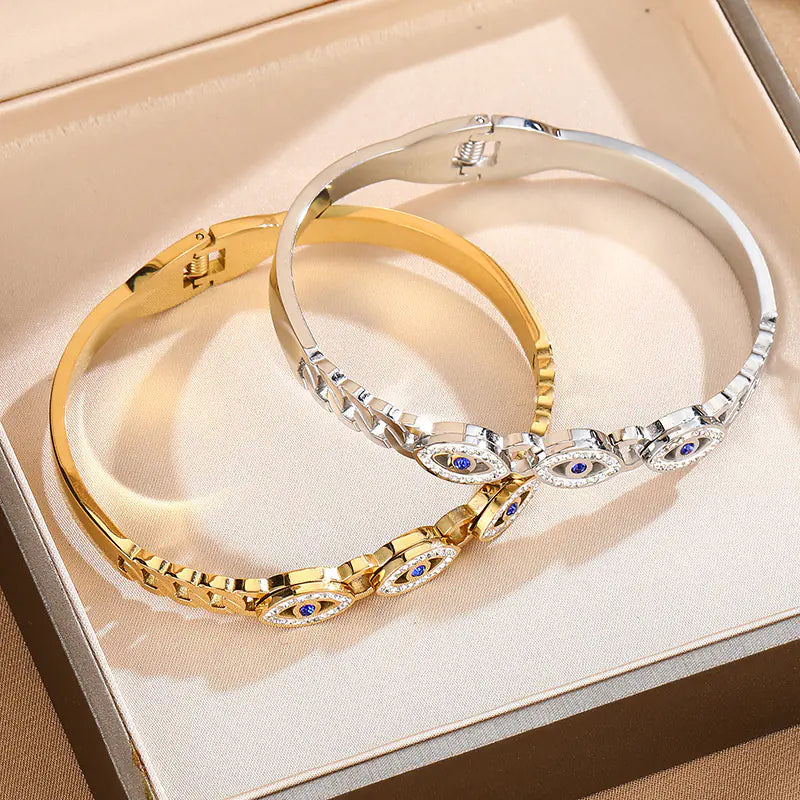 Titanium Steel Evil Eye Bracelet for Cross-Border Trade