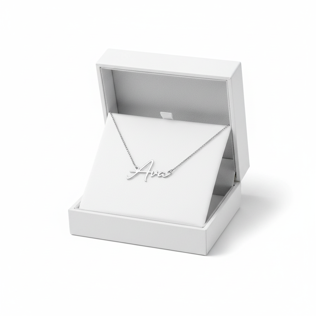 Personalized Stainless Steel Name Necklace with Box