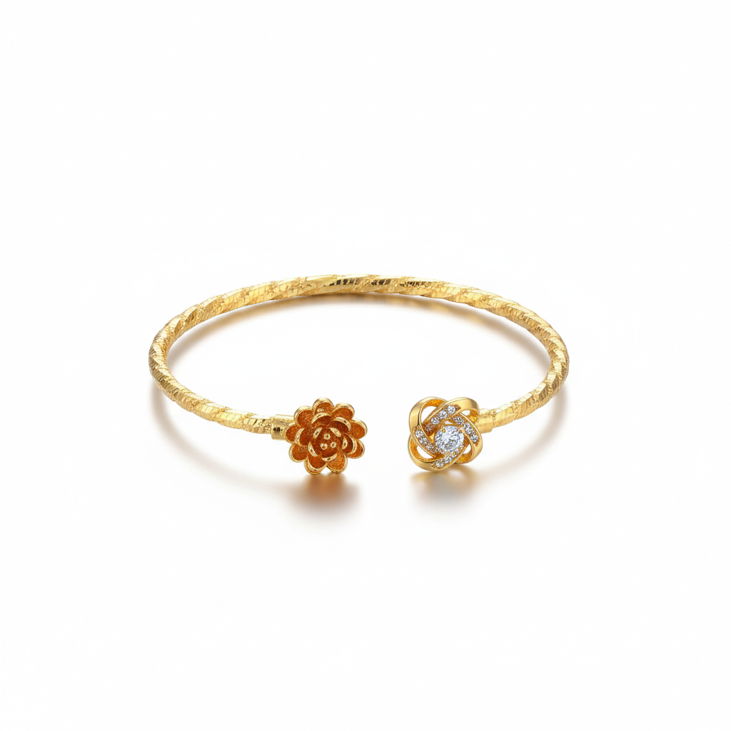 Petal Stone Open Bangle