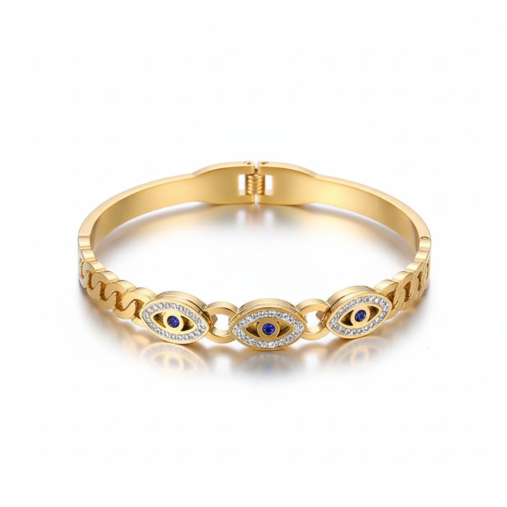 Titanium Steel Evil Eye Bracelet